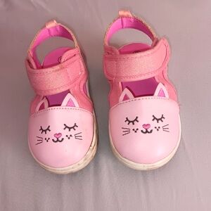 Baby girl size 6, pink kitty cat sandals